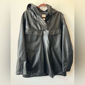 H&M Faux Leather Rain Coat size small